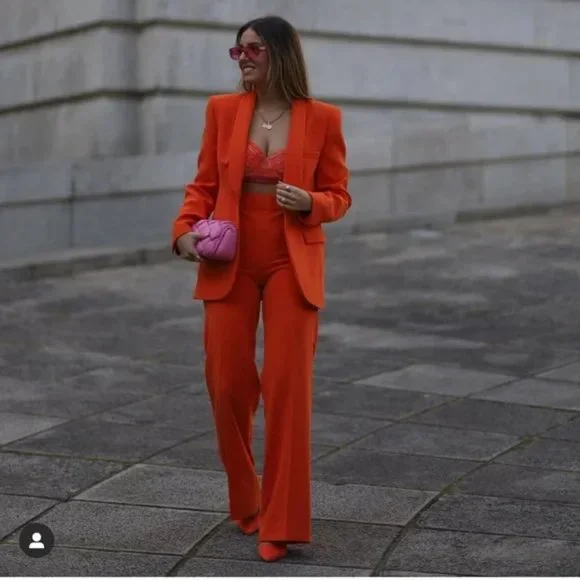 ZARA 2 Piece Blazer And Flare Pants - Picture 7 of 8